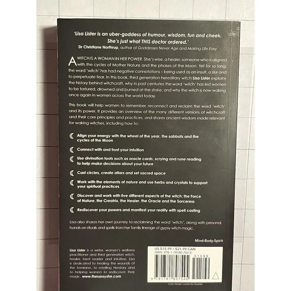 Witch: Unleashed Untamed Unapologetic by Lisa Lister Wicca Paganism Book